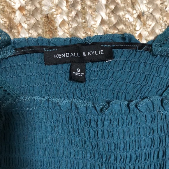 Kendall & Kylie Turquoise Ruffle Strap Tank Top - Picture 3 of 3